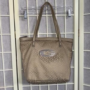 Vintage Guess Purse Y2K Monogram Logo Beige Tan Hand Bag